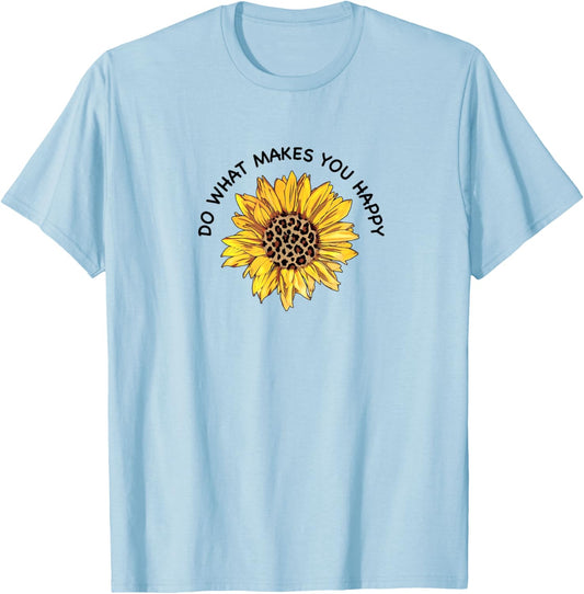 Follow happiness- wherever the sun goes, sunflower follows T-Shirt - T-Shirt | Light Blue