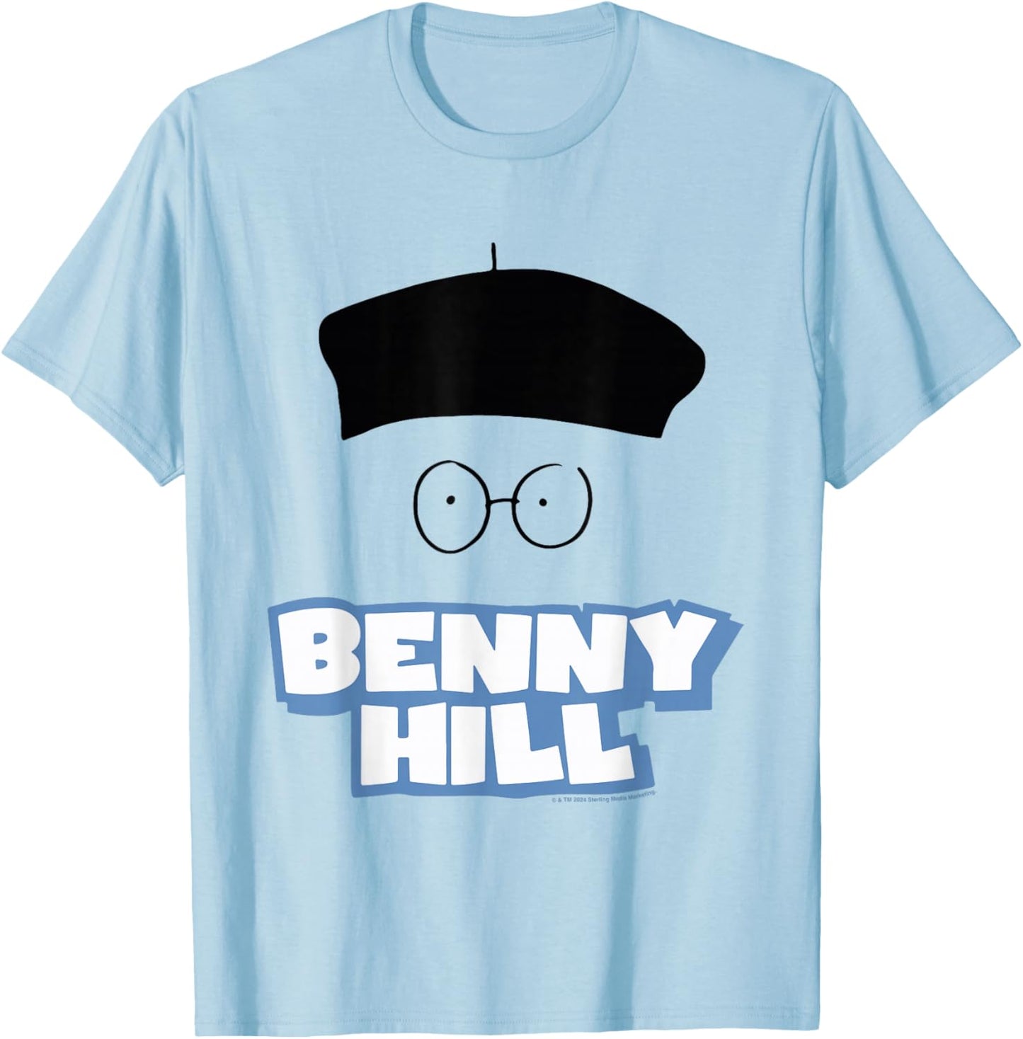 Comedian Classic Specs and Beret T-Shirt - T-Shirt | Light Blue