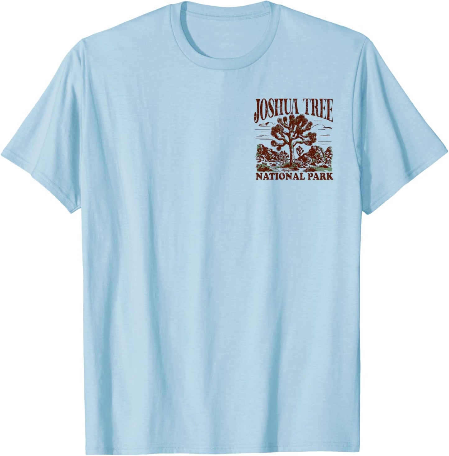 Joshua Tree Vintage Distressed Front and Back T-Shirt - T-Shirt | Light Blue
