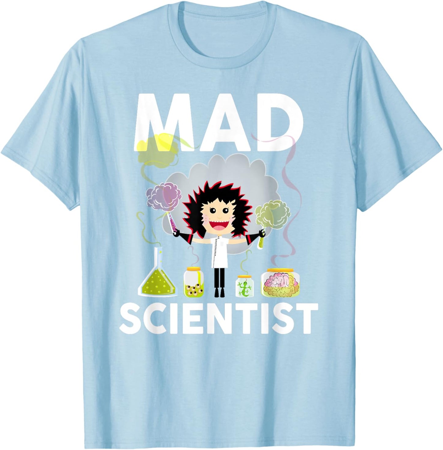Mad Scientist Shirt Kids Boys Youth Adult Funny Science T-Shirt - T-Shirt | Light Blue