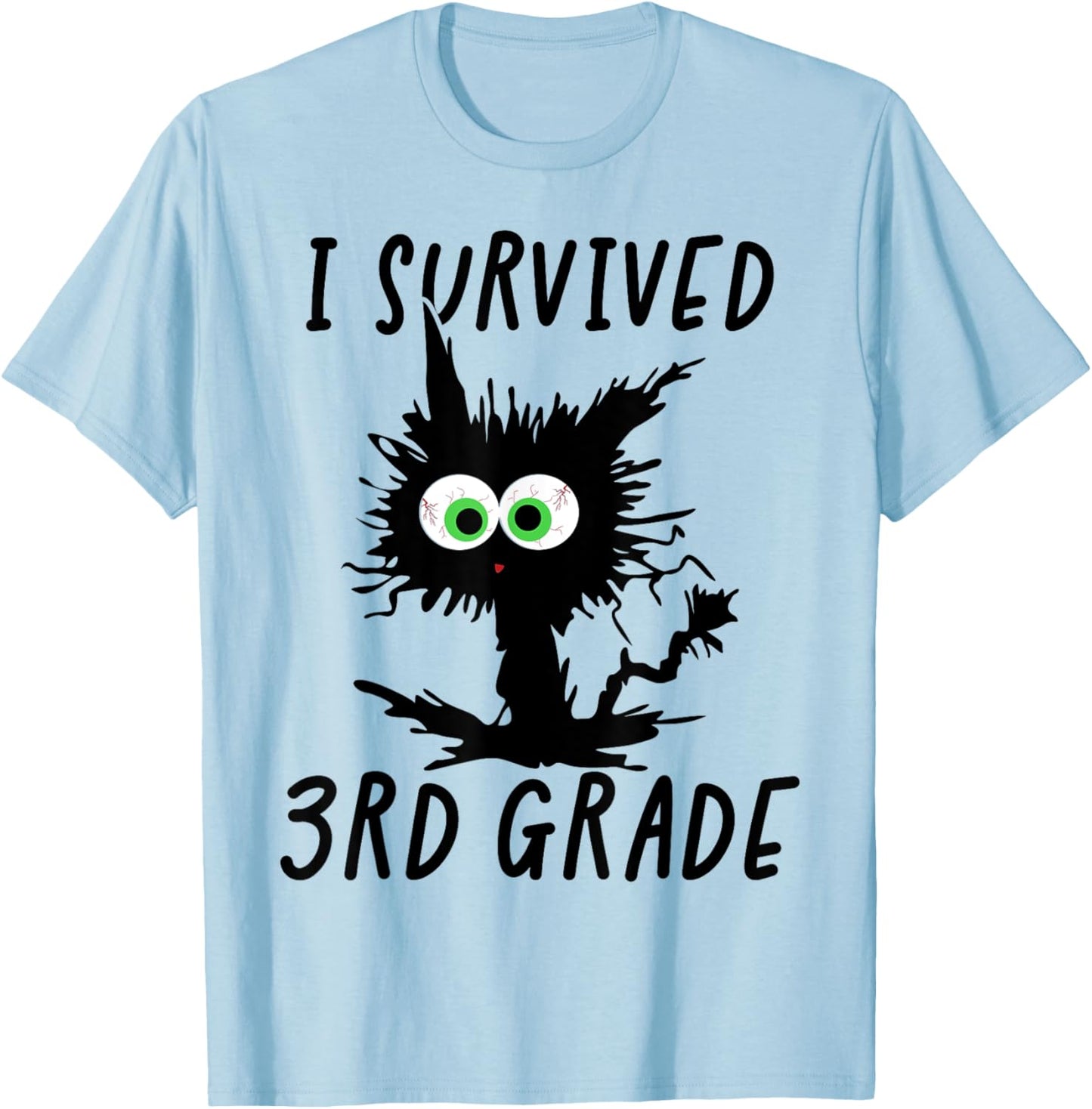 I Survived Third Grade Cat T-Shirt - T-Shirt | Light Blue