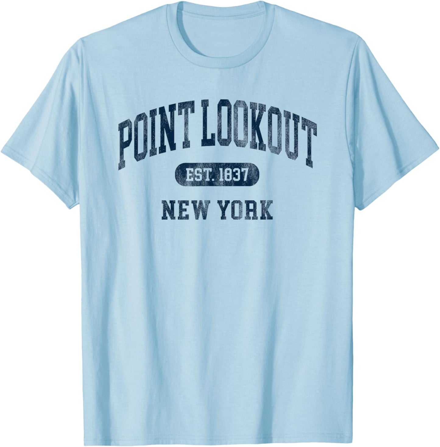 Point Lookout New York NY Retro Preppy Throwback Souvenir T-Shirt - T-Shirt | Light Blue