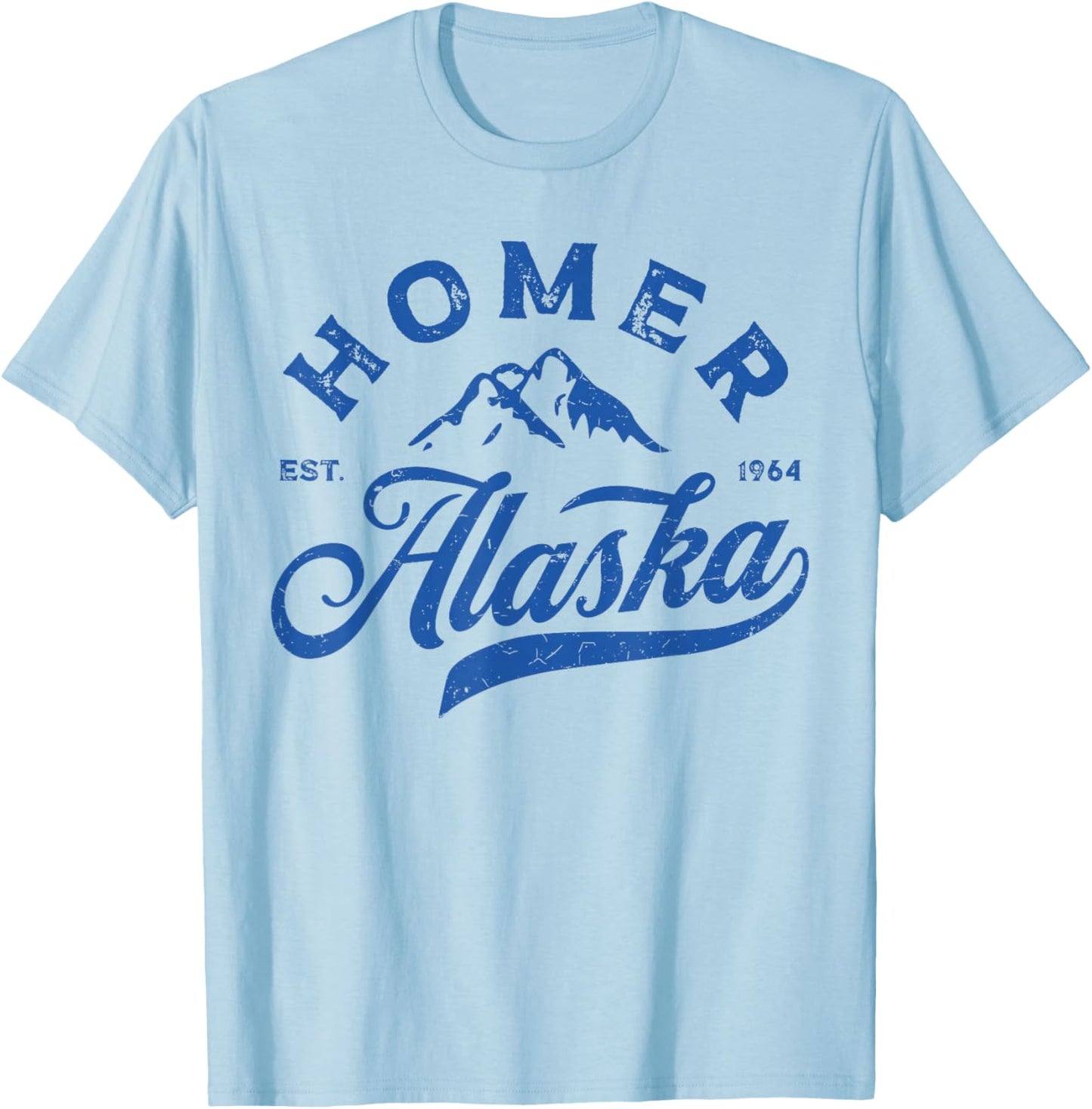 Vintage Homer Alaska AK Mountains Family Vacation Souvenir T-Shirt - T-Shirt | Light Blue