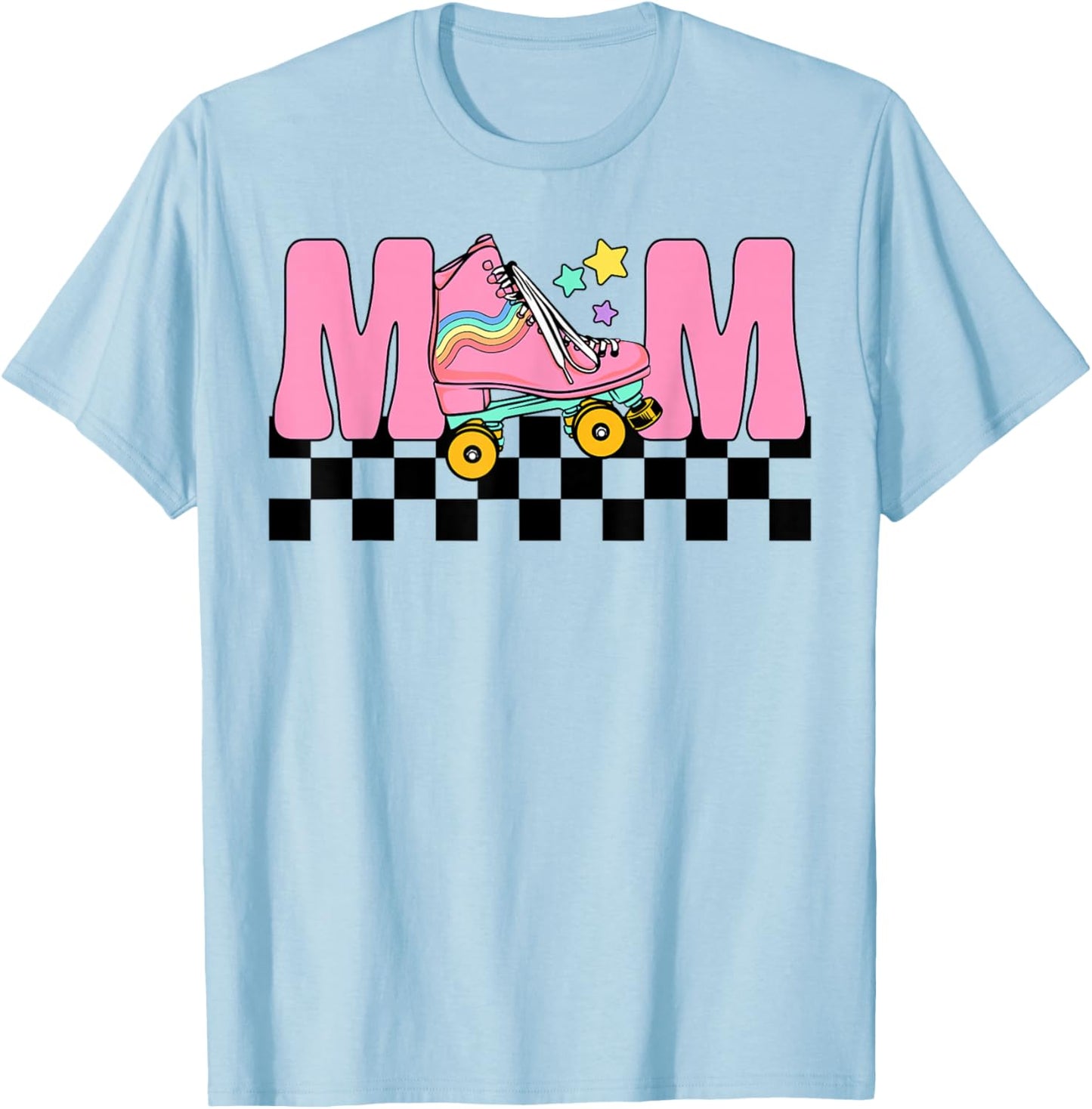 Mom Rolling Into Birthday Roller Skating Family Matching T-Shirt - T-Shirt | Light Blue