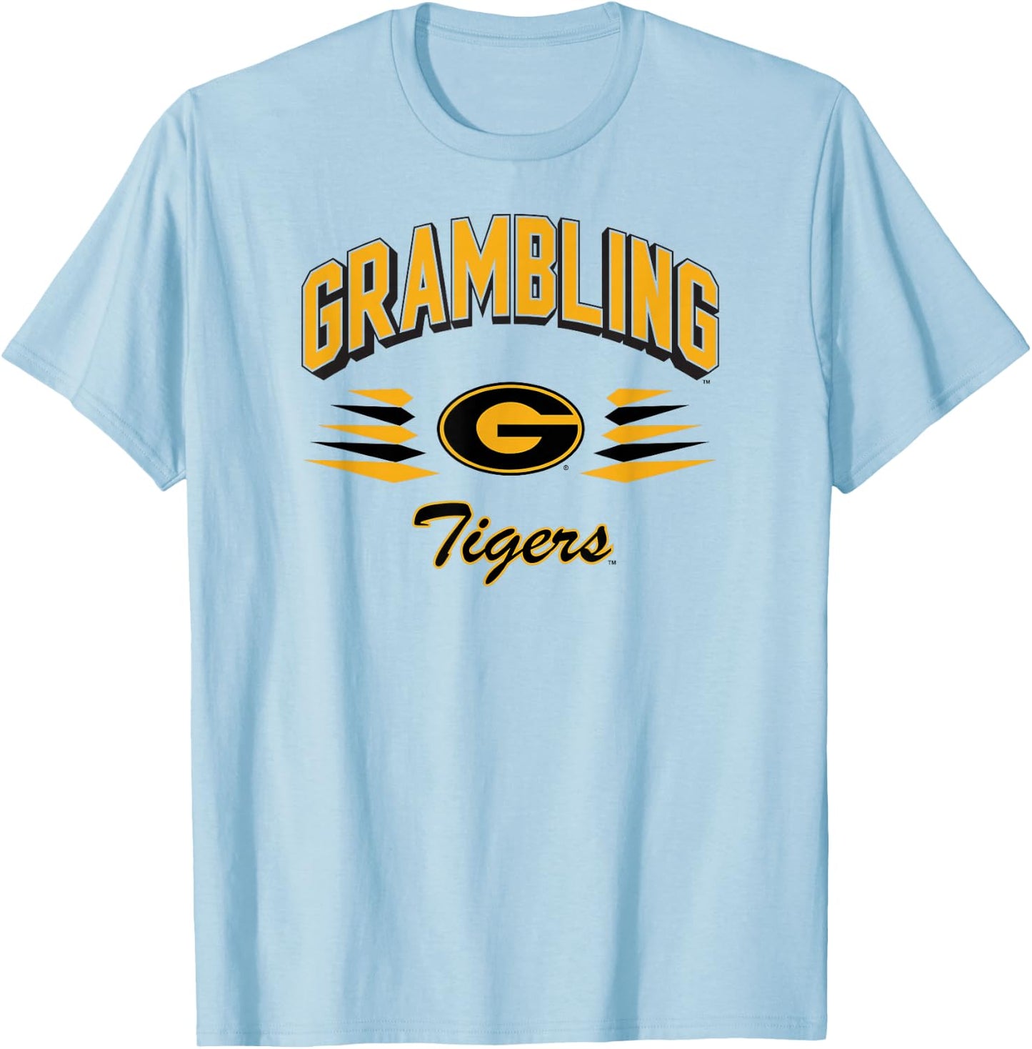 Grambling Tigers Retro Diamond White Officially Licensed T-Shirt - T-Shirt | Light Blue