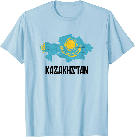 Republic of Kazakhstan Flag T-Shirt - T-Shirt | Light Blue