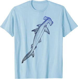 Beautiful Nautical Hammerhead Shark Lovers T-Shirt - T-Shirt | Light Blue