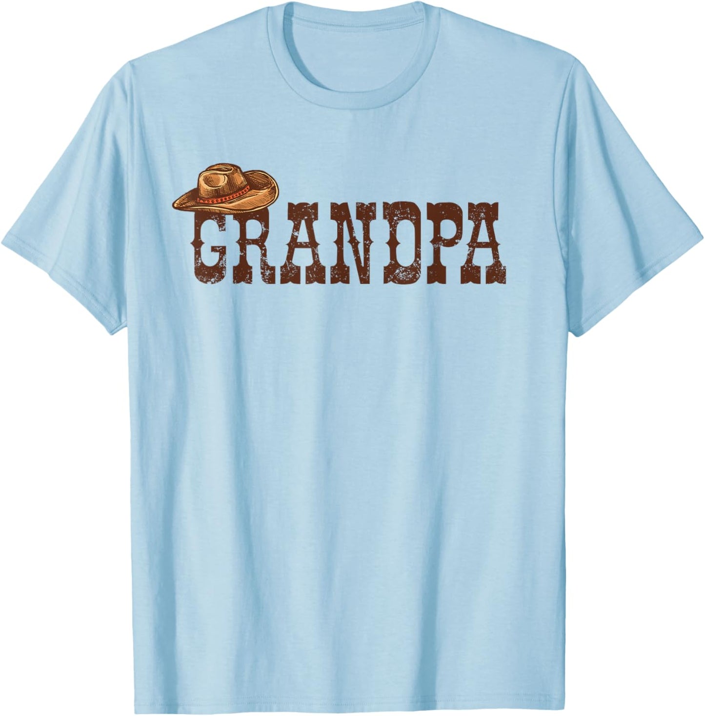 Grandpa Western Family Matching Birthday Cowboy Cowgirl T-Shirt - T-Shirt | Light Blue