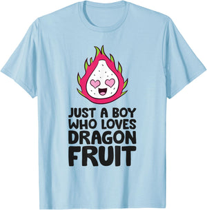 Just a Boy Who Loves Dragon Fruits T-Shirt - T-Shirt | Light Blue