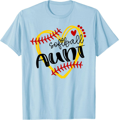 Personalized Softball Heart Cute Aunt Women Softball