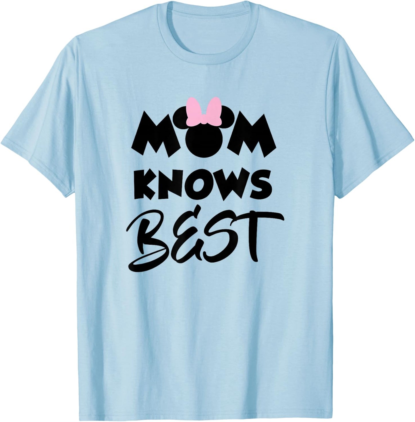 Minnie Mouse Ears Mom Knows Best T-Shirt - T-Shirt | Light Blue