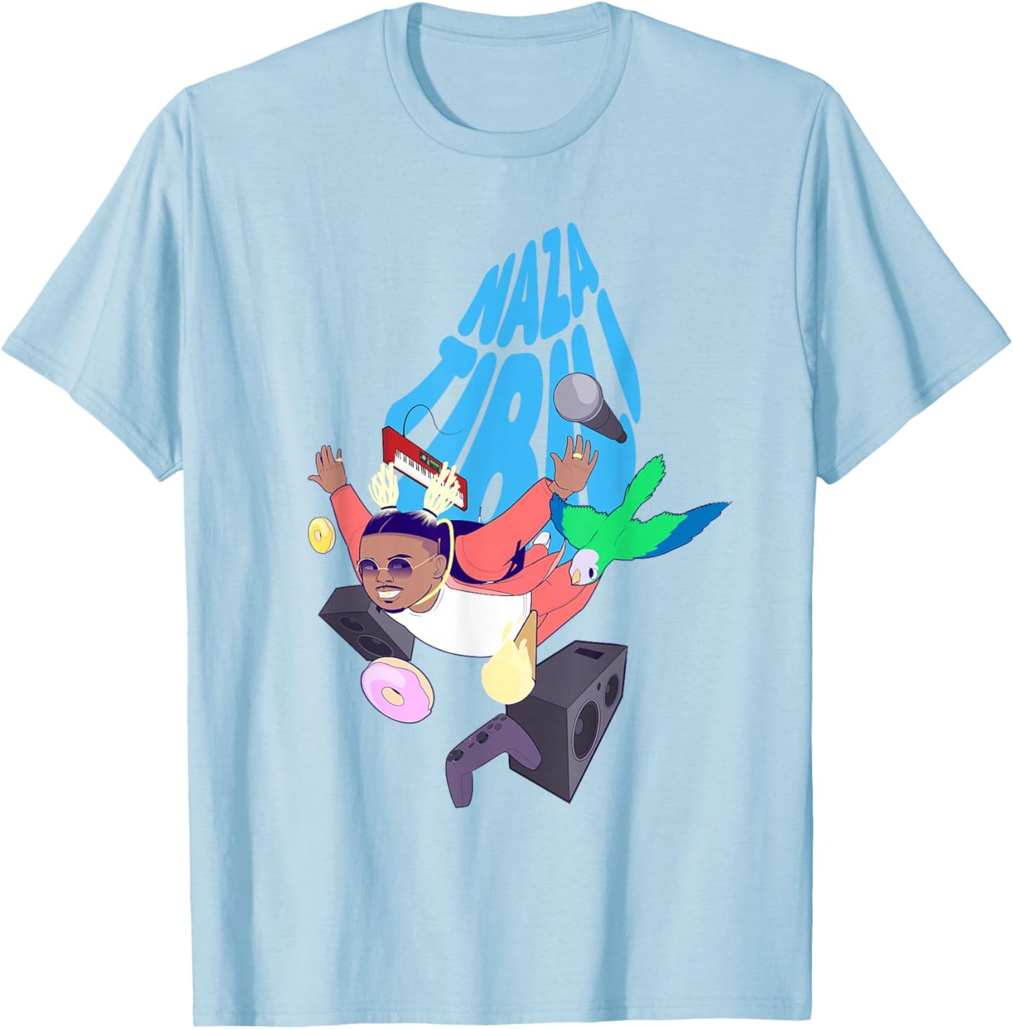 Naza Tibili , white, S T-Shirt - T-Shirt | Light Blue