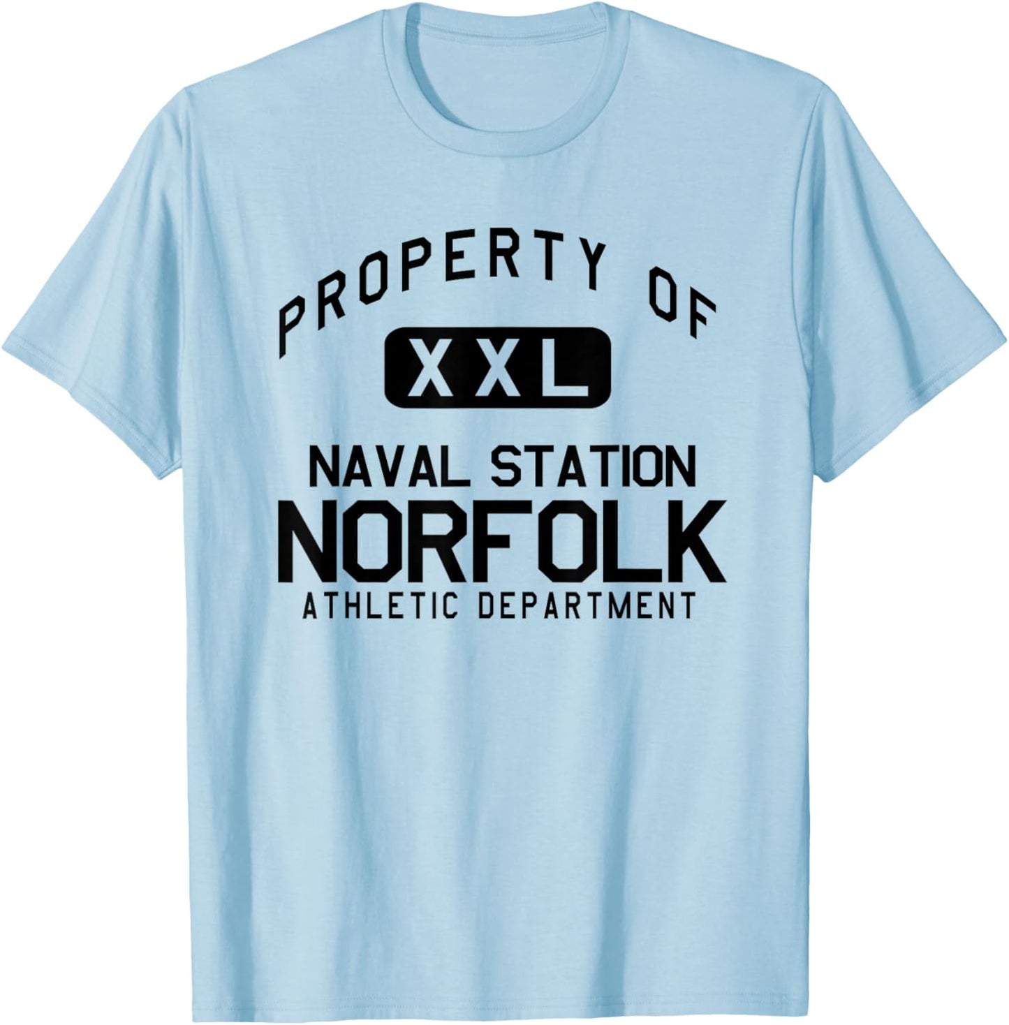 Property of Naval Station Norfolk Athletic Department T-Shirt - T-Shirt | Light Blue
