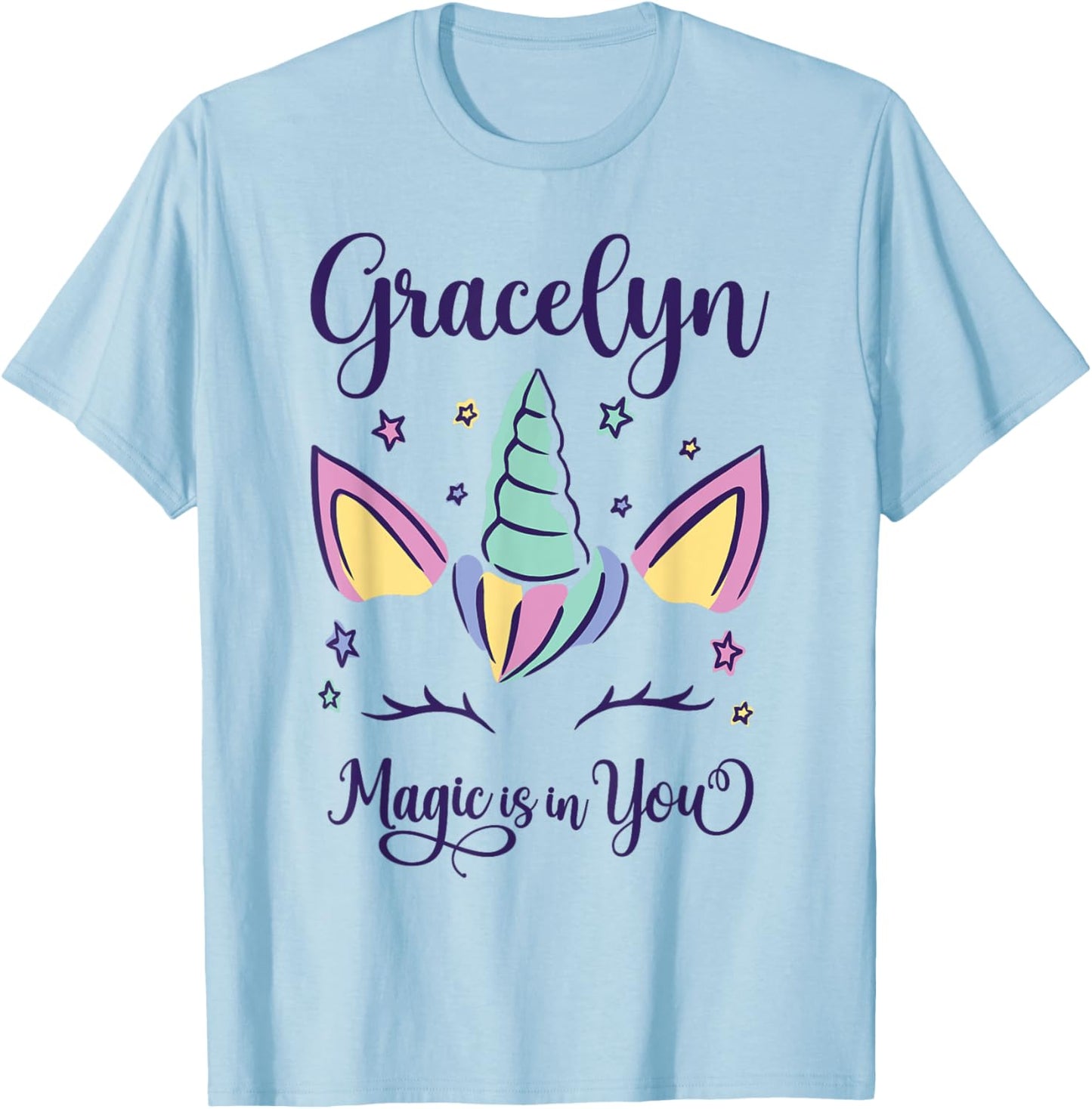 First Name Gracelyn Personalized Gracelyn T-Shirt - T-Shirt | Light Blue