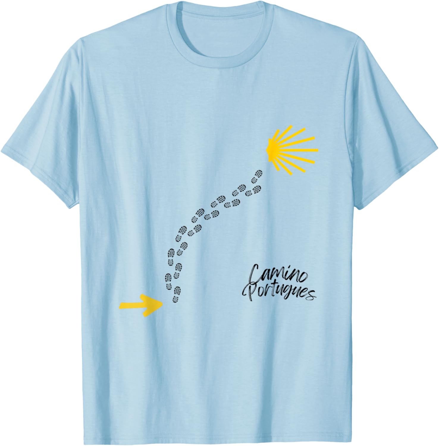 Traces of the Portuguese Way, Camino de Santiago T-Shirt - T-Shirt | Light Blue