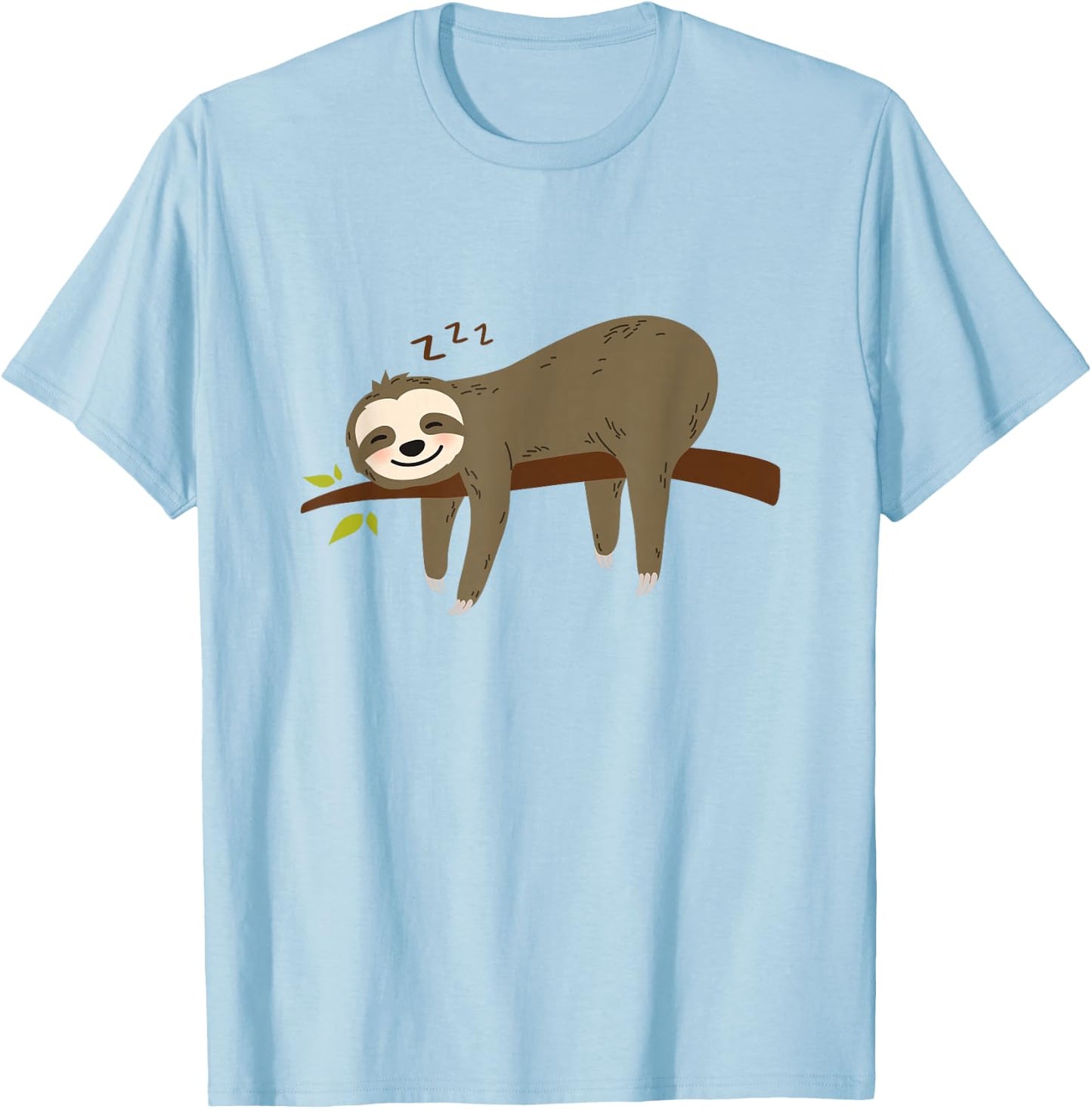 Funny Cute Pajama Sleeping Pjs Men Women Sleep Pajamas Sloth T-Shirt - T-Shirt | Light Blue