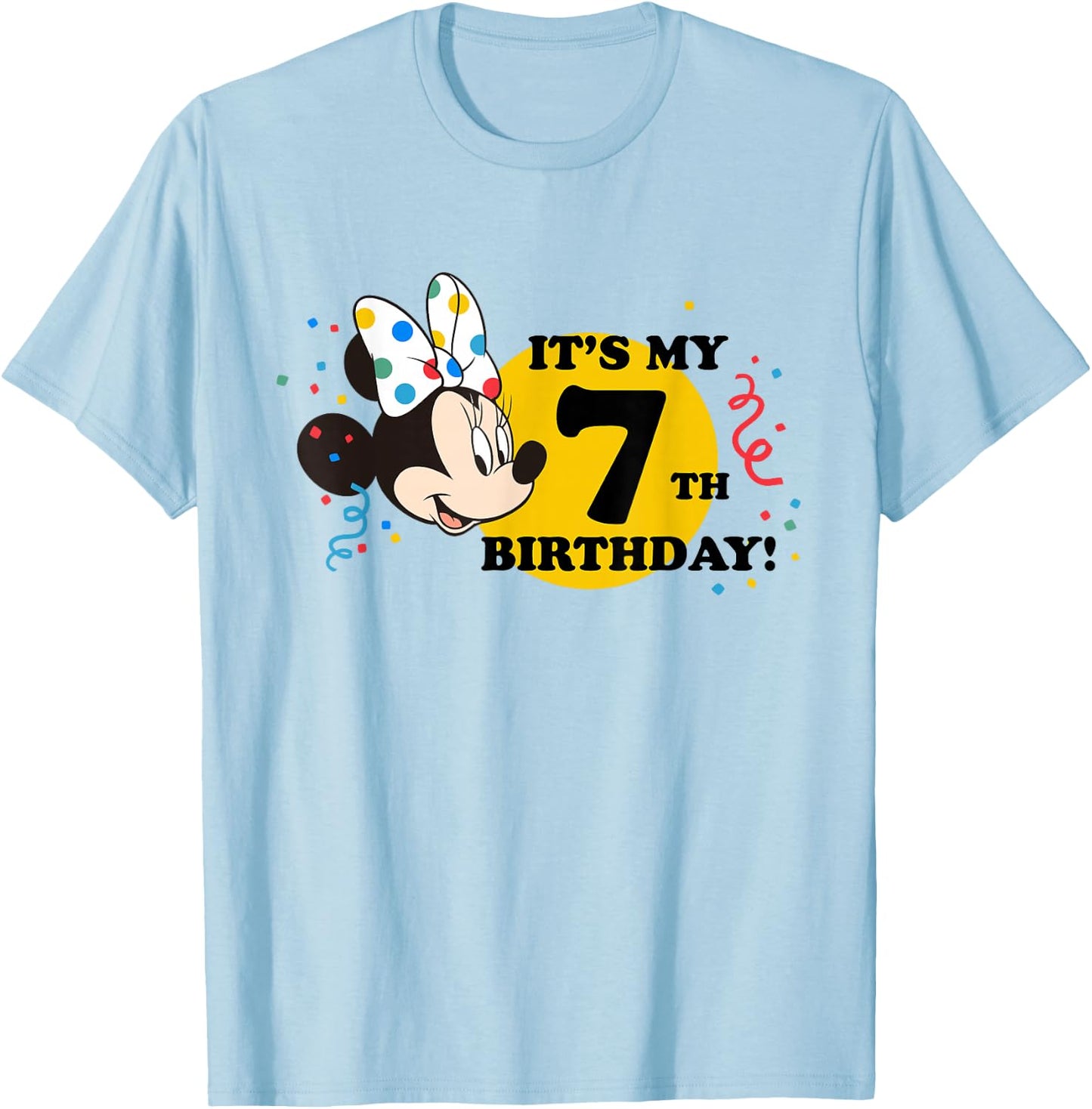Disney Minnie Mouse 7th Birthday T-Shirt - T-Shirt | Light Blue
