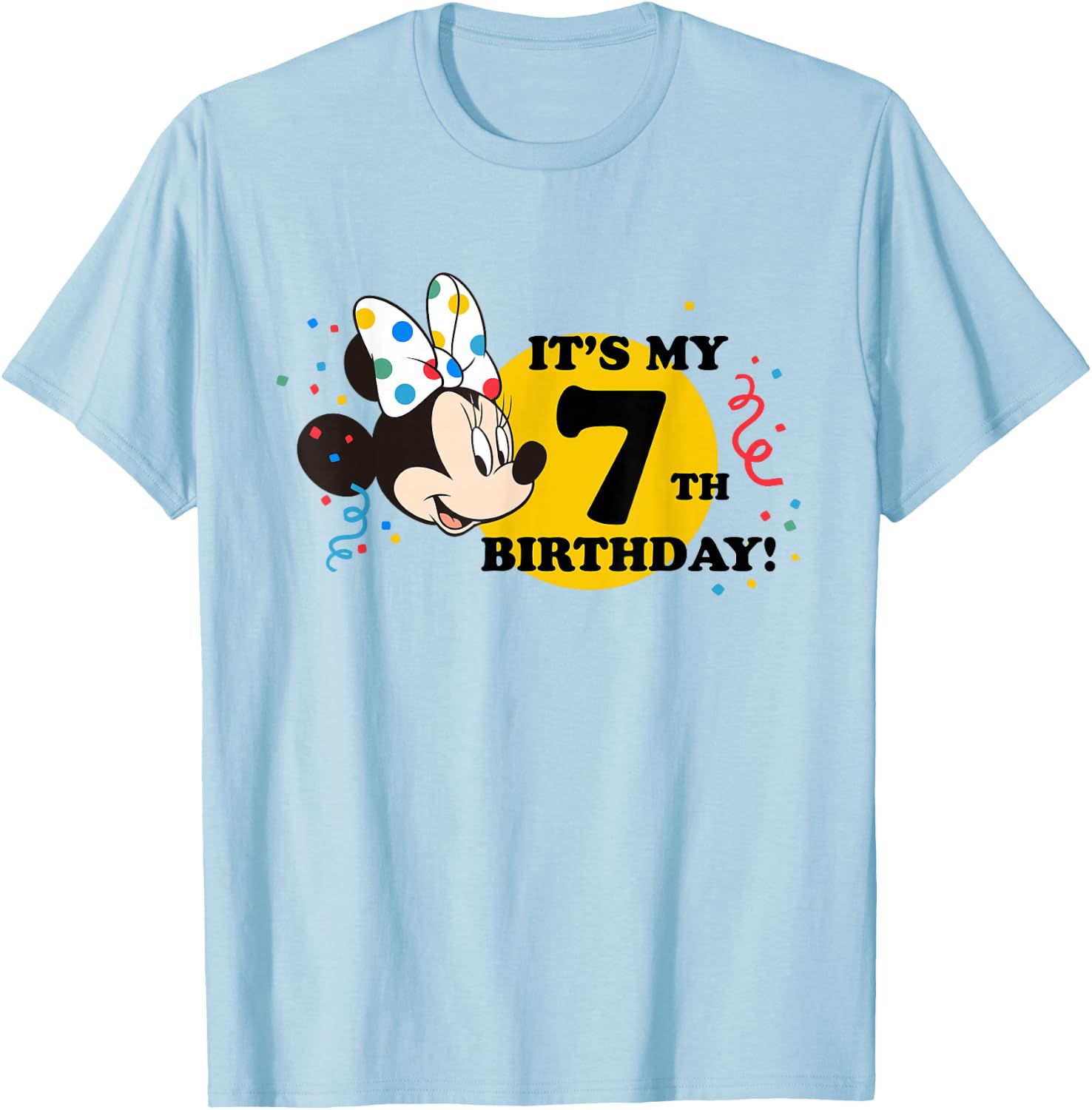 Disney Minnie Mouse 7th Birthday T-Shirt - T-Shirt | Light Blue