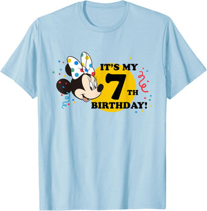 Disney Minnie Mouse 7th Birthday T-Shirt - T-Shirt | Light Blue