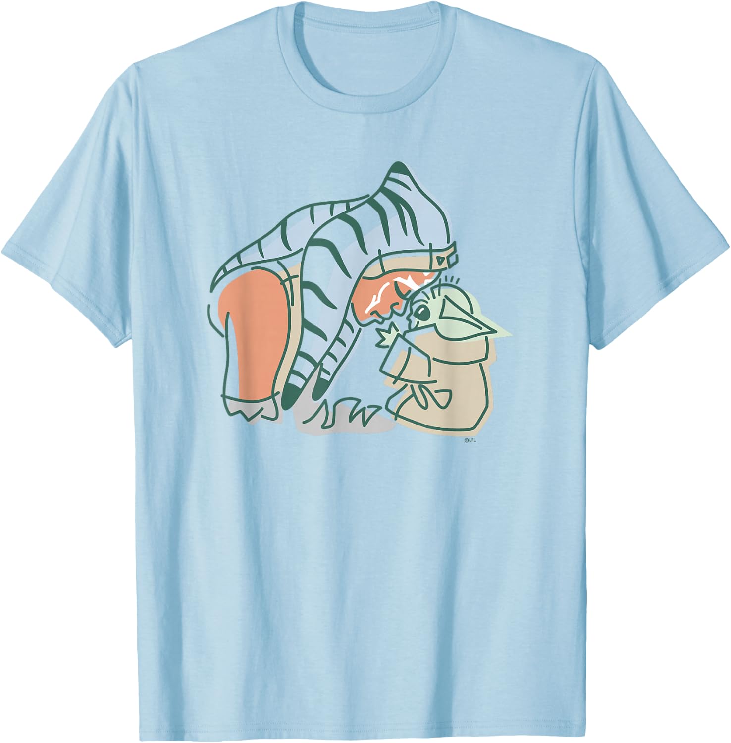 Star Wars Grogu and Ahsoka Tano Force Connection T-Shirt - T-Shirt | Light Blue
