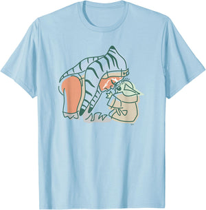 Star Wars Grogu and Ahsoka Tano Force Connection T-Shirt - T-Shirt | Light Blue