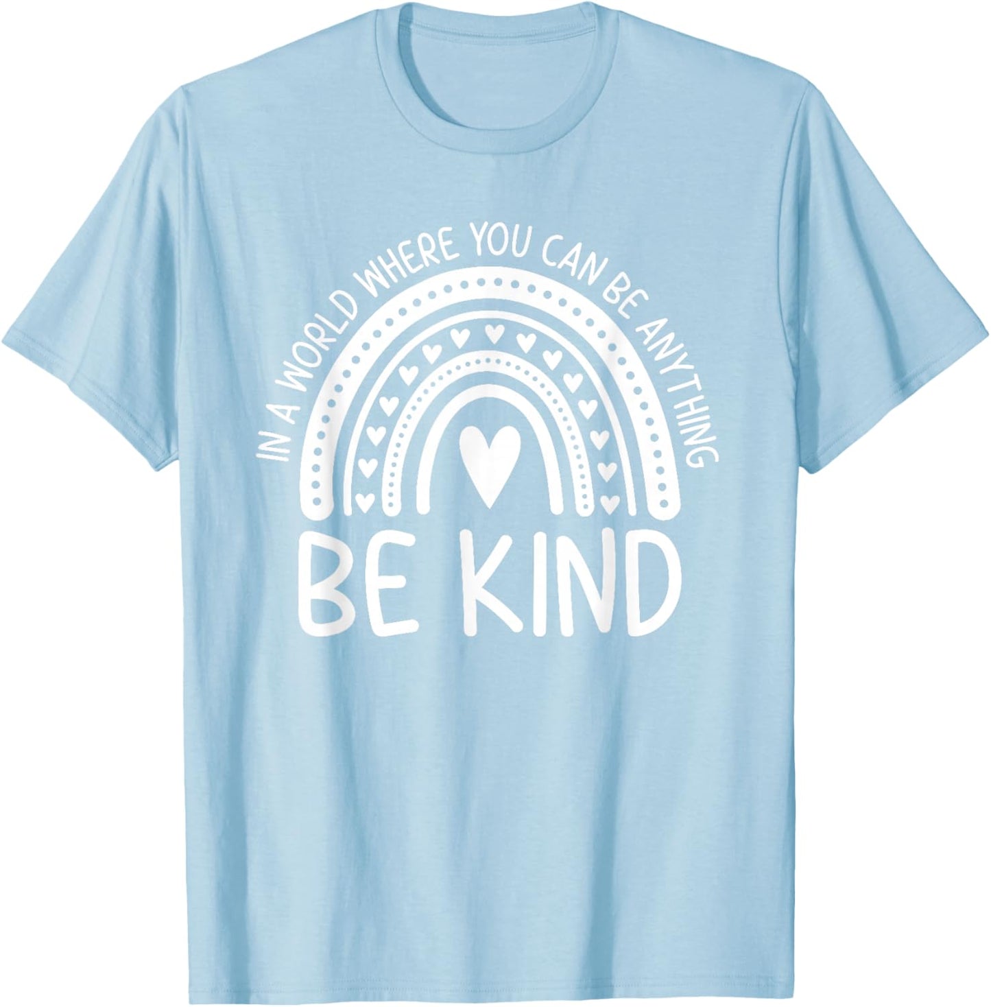 Be Kind Rainbow Orange Unity Day Anti Bullying T-Shirt - T-Shirt | Light Blue