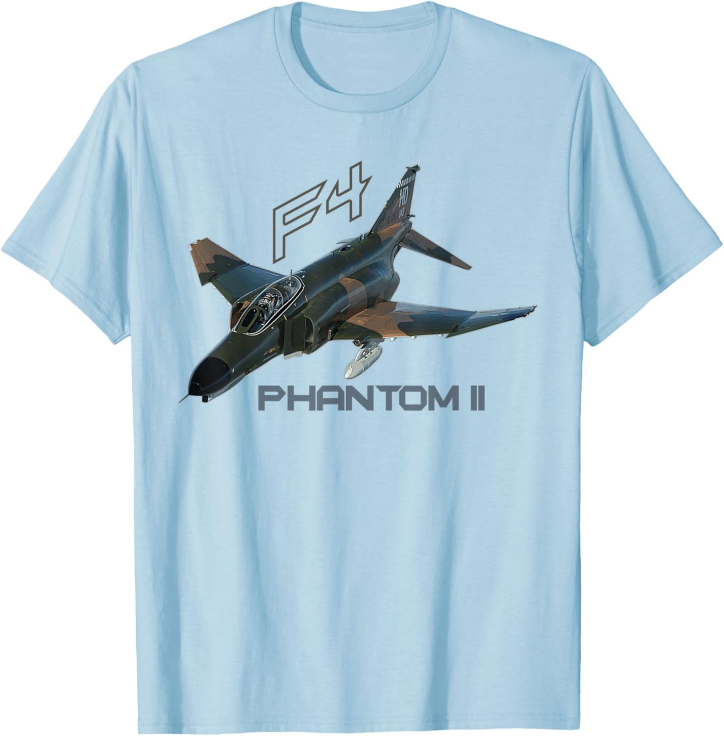 F-4 Phantom US Military Jet Interceptor Aircraft T-Shirt - T-Shirt | Light Blue