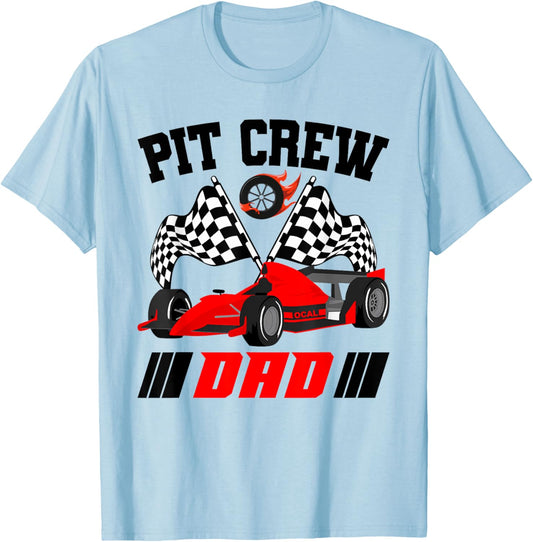 Dad Pit Crew Race Birthday Party Racing Matching Family T-Shirt - T-Shirt | Light Blue
