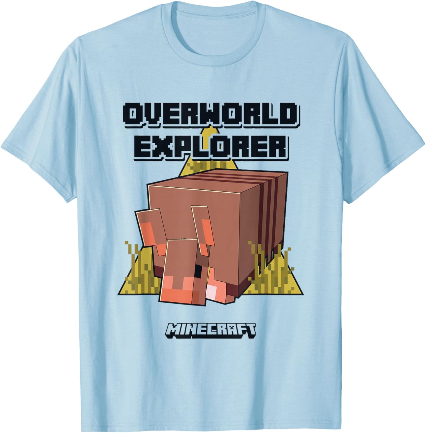Minecraft Overworld Explorer Armadillo Logo T-Shirt - T-Shirt | Light Blue