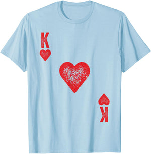 King of Hearts Shirt Adult Men Women Kids Card Costume T-Shirt - T-Shirt | Light Blue