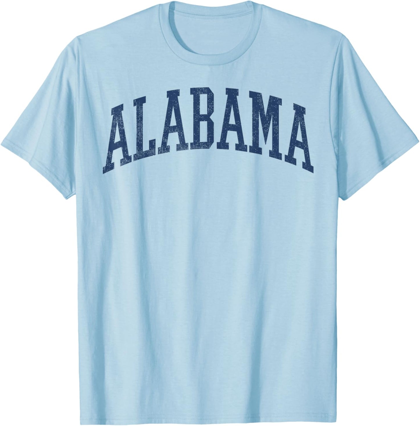 Alabama White AL State Graphic Vintage Sports Lover T-Shirt - T-Shirt | Light Blue