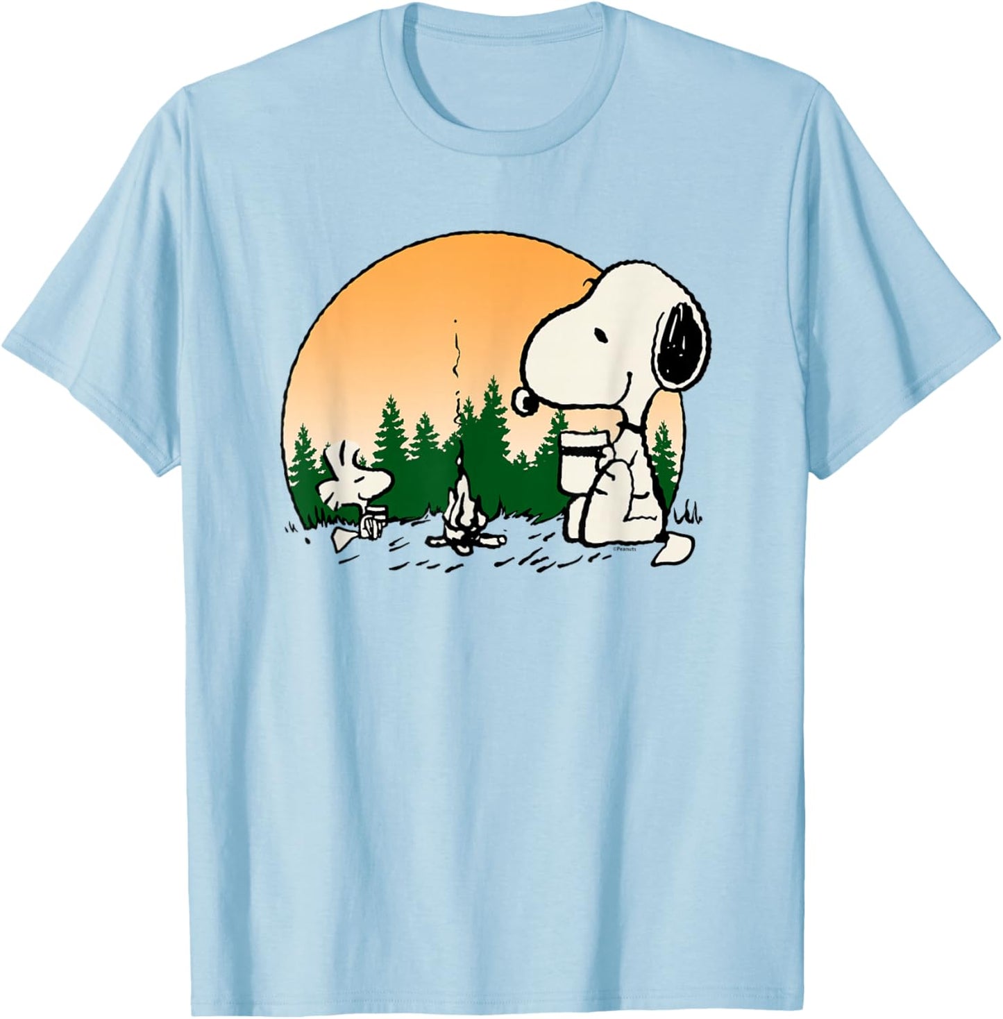 Peanuts Campfire Mugs T-Shirt - T-Shirt | Light Blue