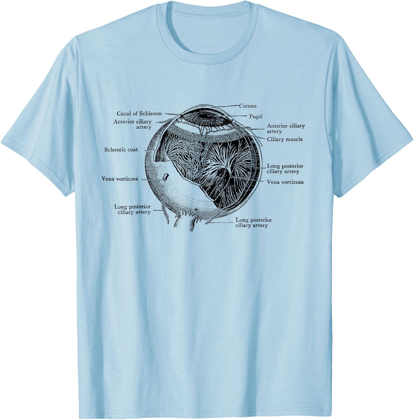 The Human Eye Eyeball Vintage Anatomy T-Shirt - T-Shirt | Light Blue
