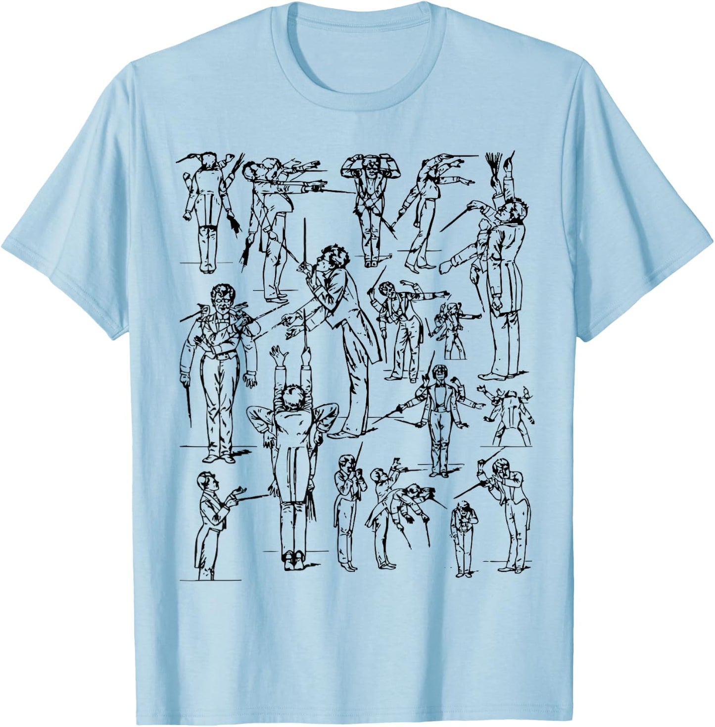 Gustav Mahler conducting a symphony Classical Musician T-Shirt - T-Shirt | Light Blue