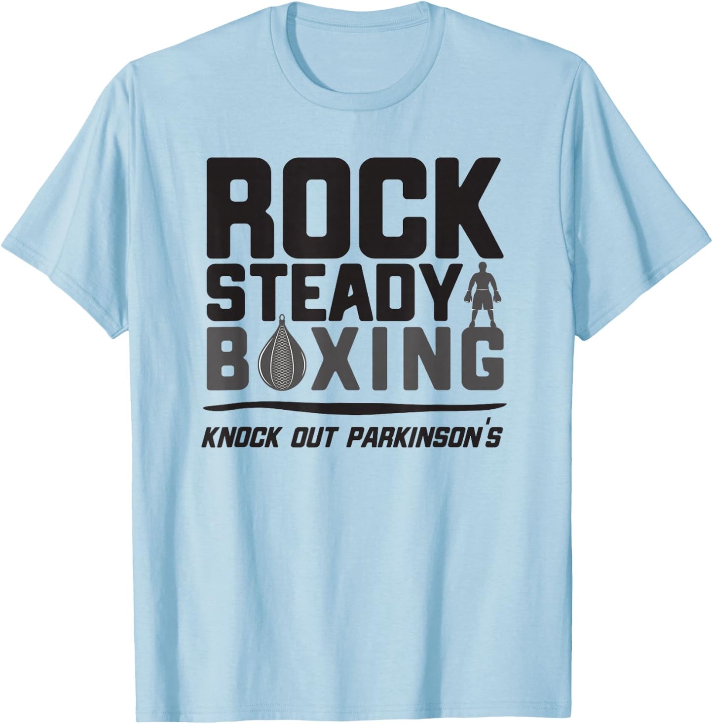 Rock Steady Boxing Knock Out Parkinson's T-Shirt - T-Shirt | Light Blue