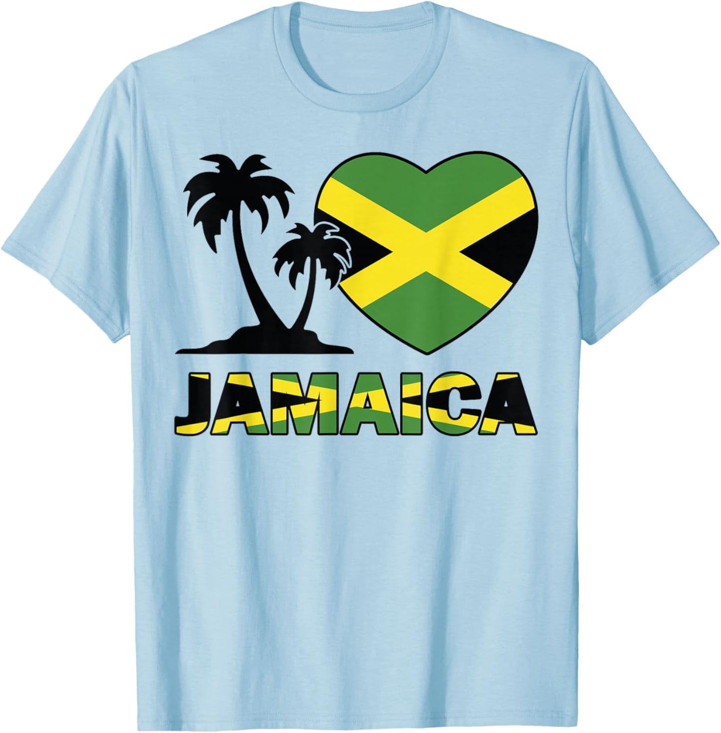 Jamaica-Shirt I love Jamaican Flag Women Men Kids Boys T-Shirt - T-Shirt | Light Blue