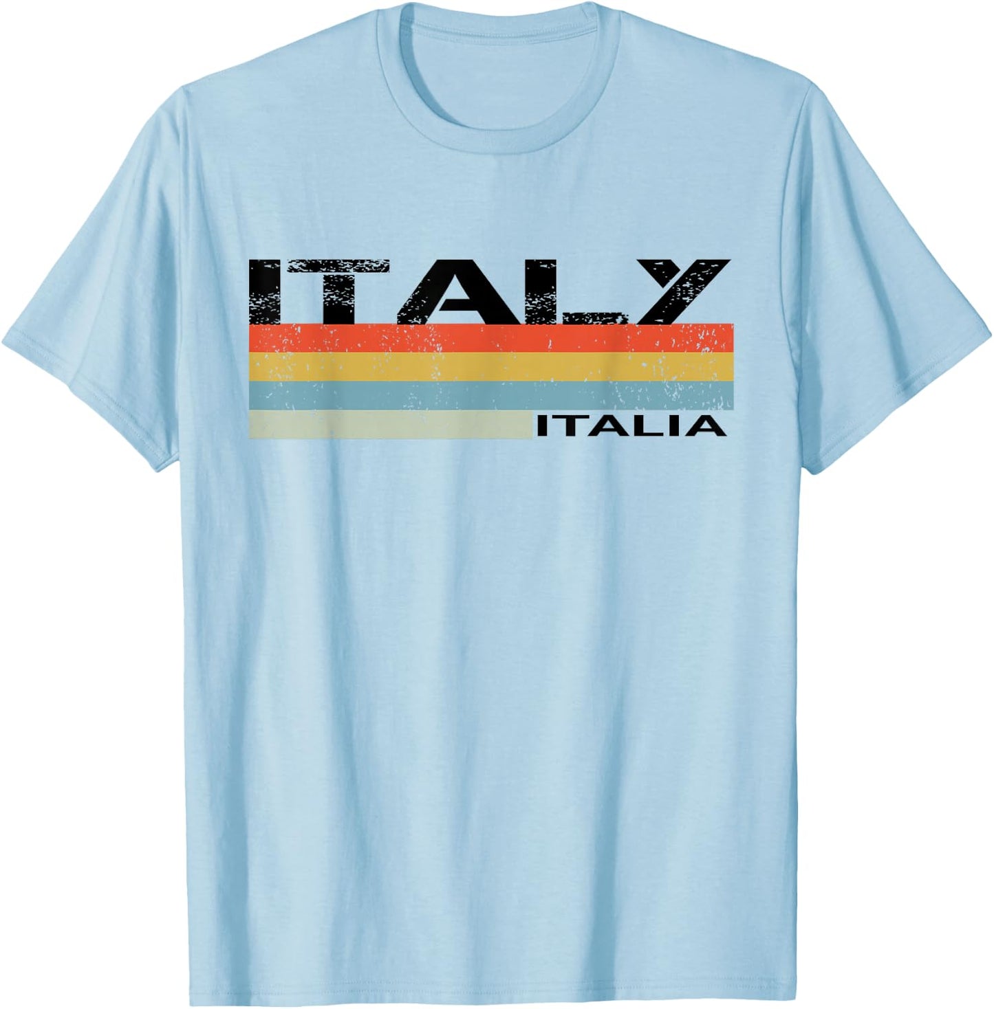 Italian Italy Italia Vintage Stripes T-Shirt - T-Shirt | Light Blue
