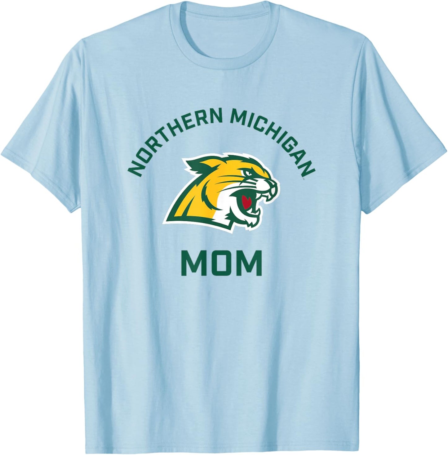Northern Michigan University NMU Wildcats Arched Mom T-Shirt - T-Shirt | Light Blue