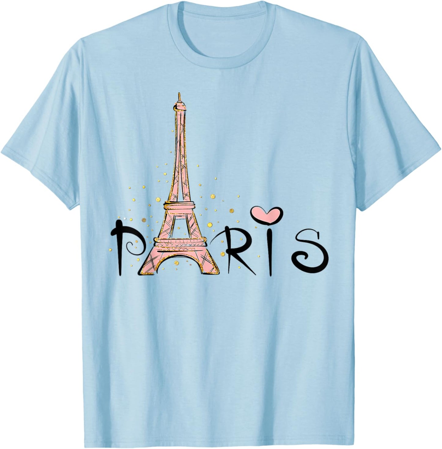 Eiffel Tower Paris Girls Guys Travel Holiday France Souvenir T-Shirt - T-Shirt | Light Blue