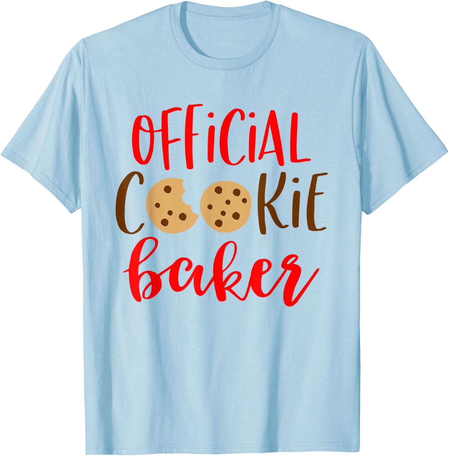 Official Cookie Baker Shirt Friends Family Christmas Pajamas T-Shirt - T-Shirt | Light Blue
