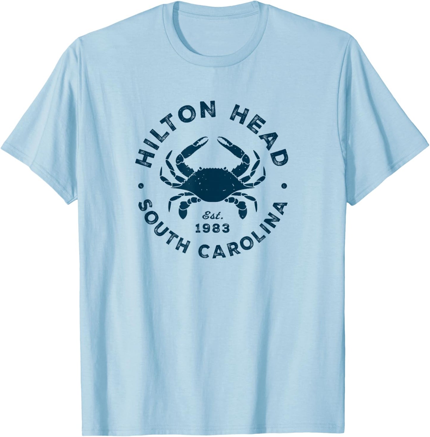 Vintage Hilton Head Island SC South Carolina Crab Souvenir T-Shirt - T-Shirt | Light Blue