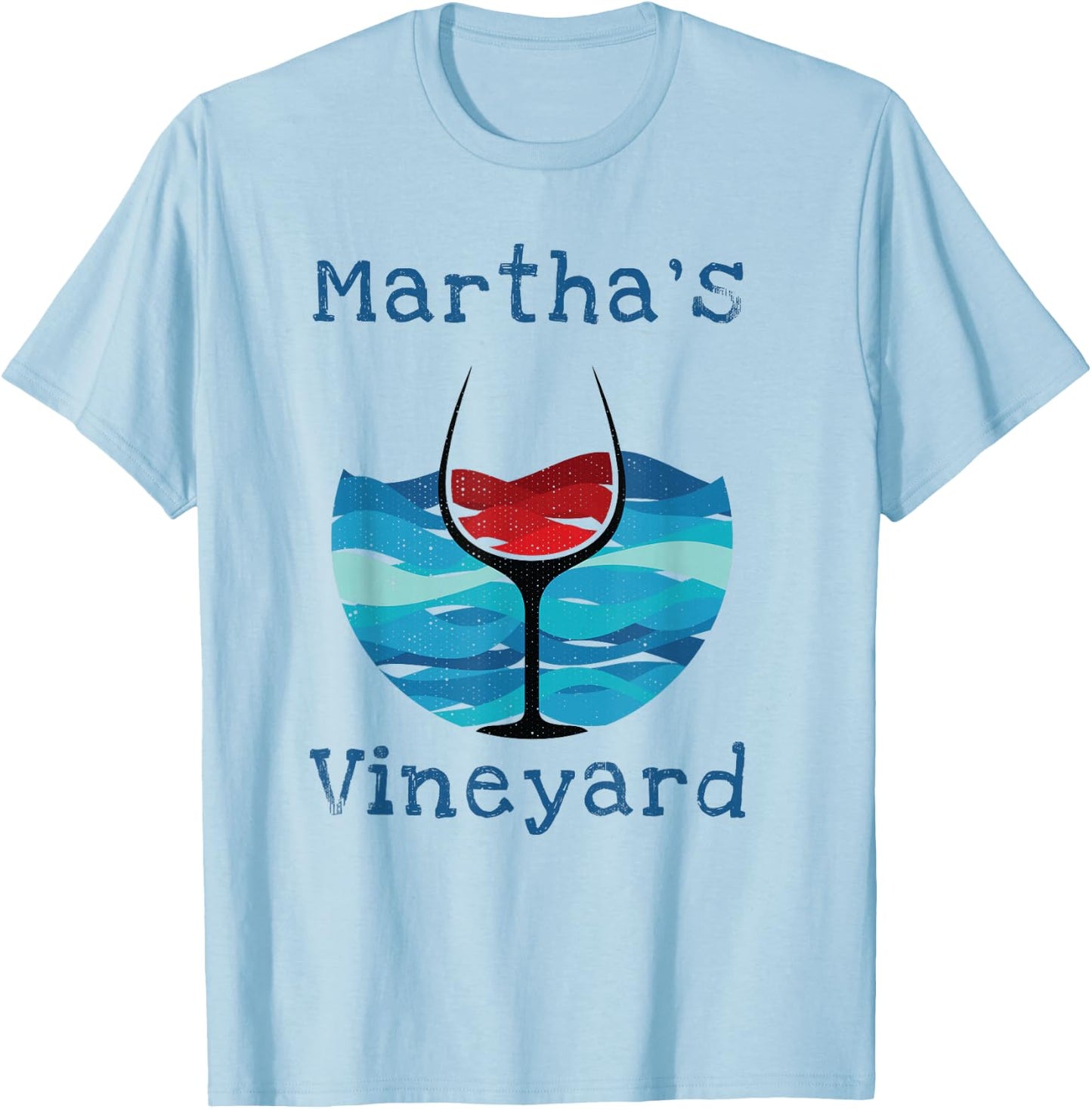 Martha's Vineyard Summer Vacation Wine Beach Winery T-Shirt - T-Shirt | Light Blue