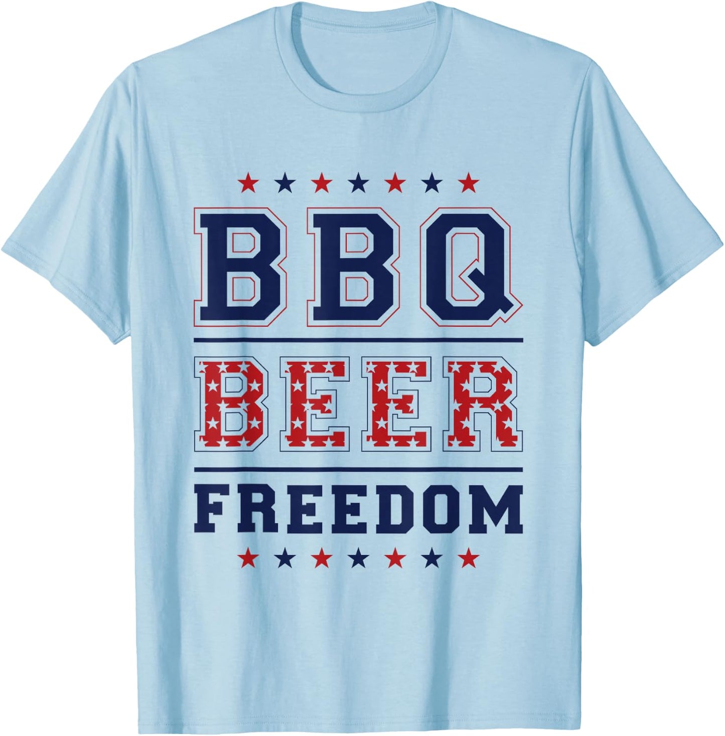 BBQ Beer Freedom T-Shirt - T-Shirt | Light Blue