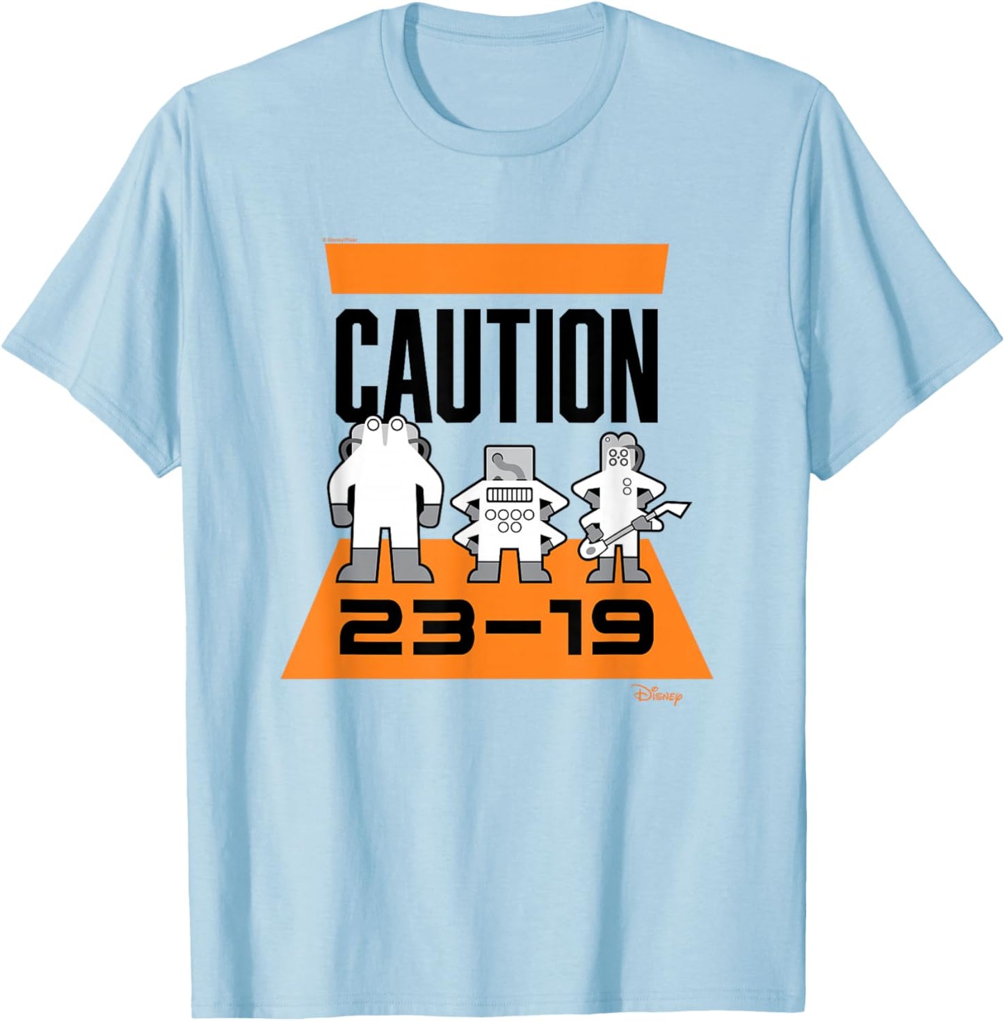 Monsters Inc - Caution 2319 T-Shirt - T-Shirt | Light Blue