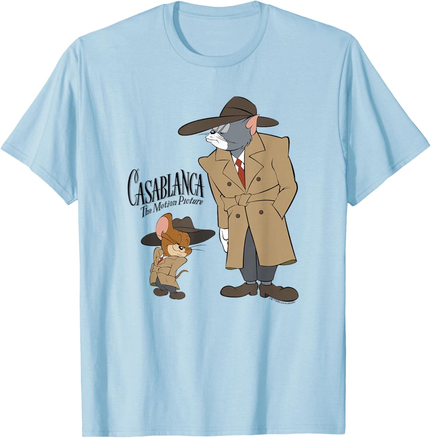 WB100 Tom and Jerry Casablanca The Motion Picture Parody T-Shirt - T-Shirt | Light Blue