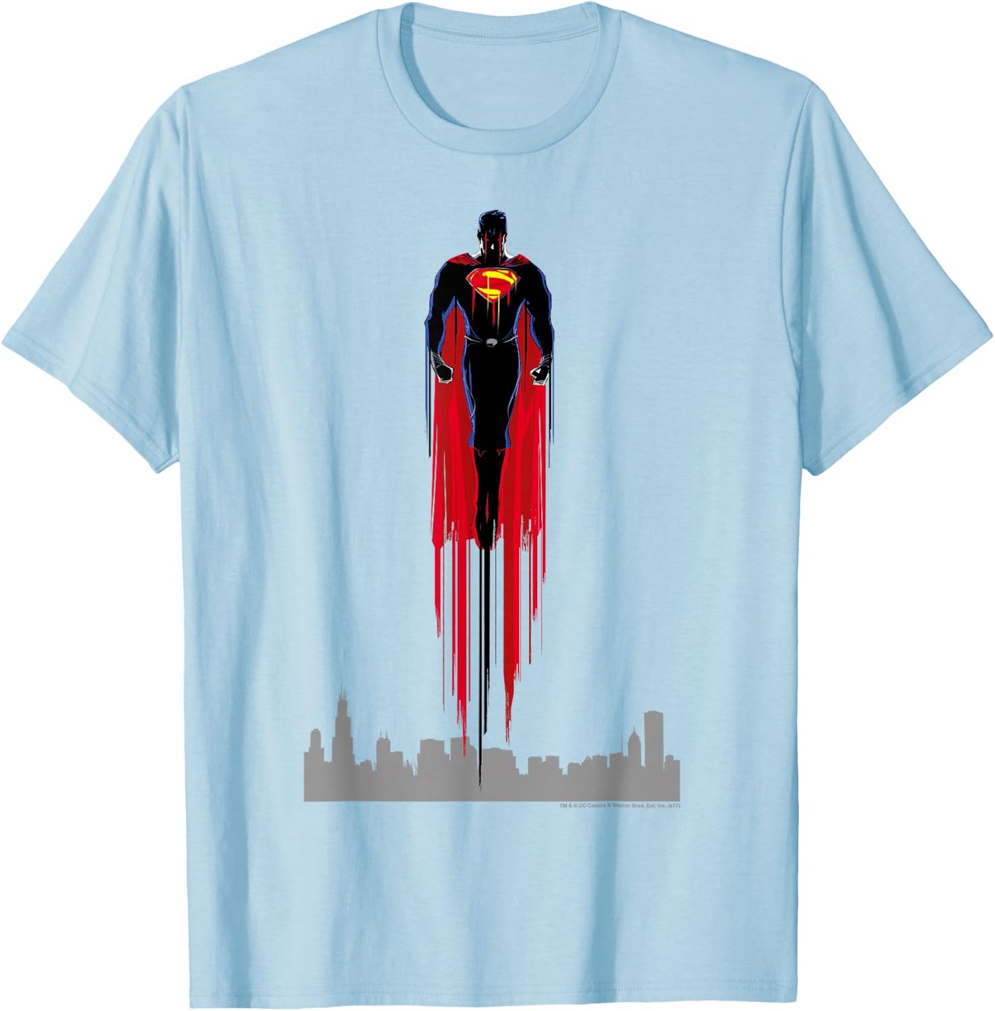 Superman Man of Steel Red Streak T Shirt T-Shirt - T-Shirt | Light Blue