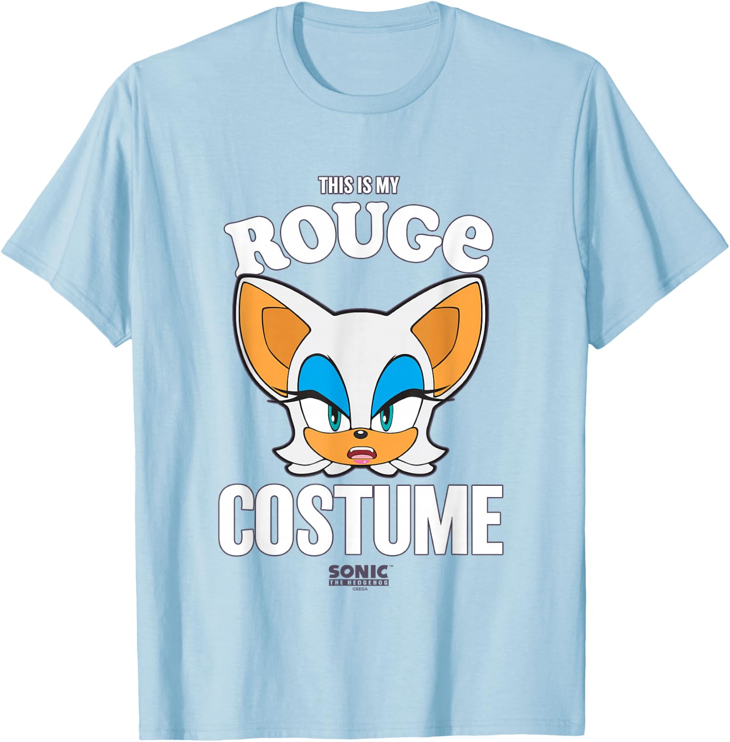 Sonic The Hedgehog Halloween This Is My Rouge Costume T-Shirt - T-Shirt | Light Blue