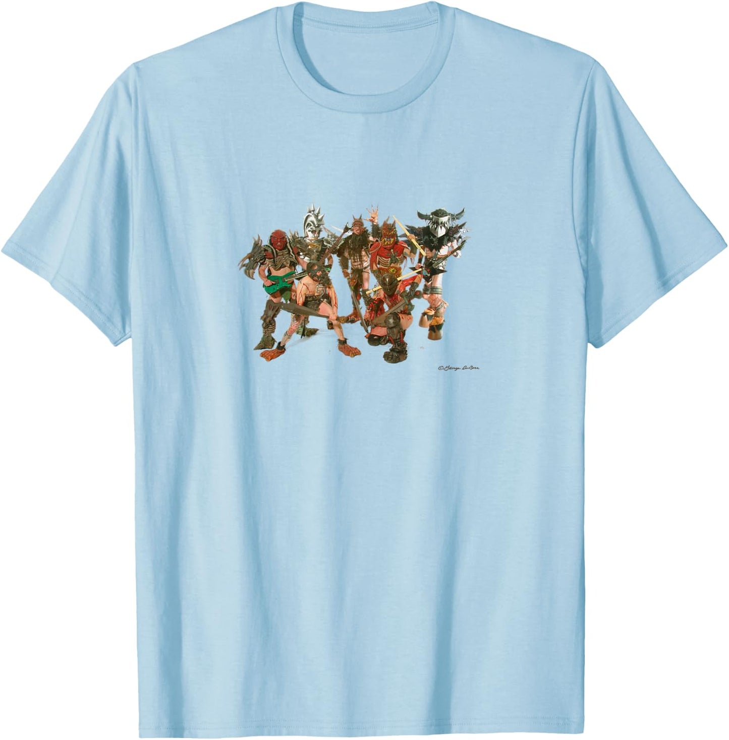 GWAR Heavy Metal Band by George DuBose T-Shirt - T-Shirt | Light Blue