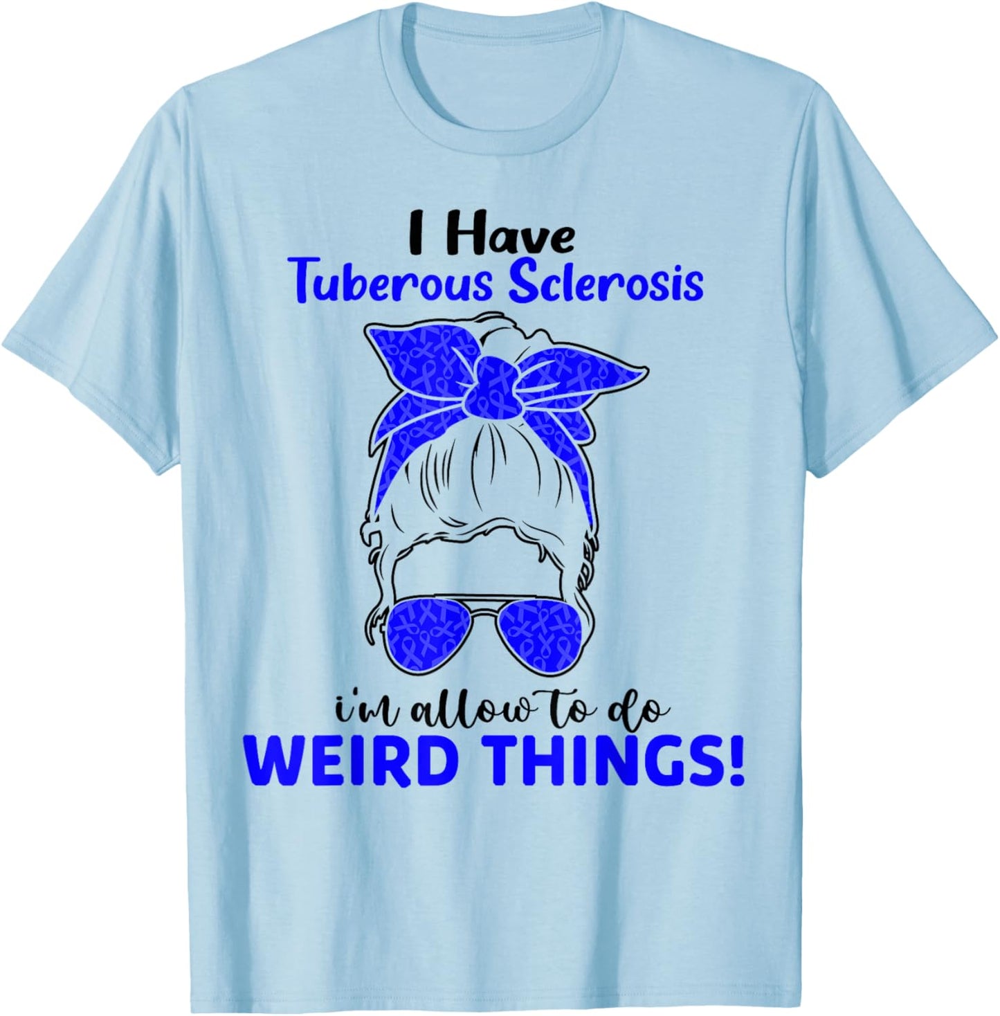 Tuberous Sclerosis Complex TSC Awareness Cute Ribbon T-Shirt - T-Shirt | Light Blue