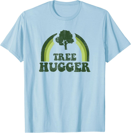 Tree Hugger Vintage Retro Nature Environmental Earth Day T-Shirt - T-Shirt | Light Blue